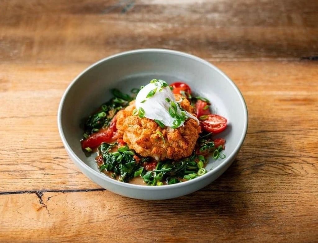Crispy Mozzarella on Three Tomatoes