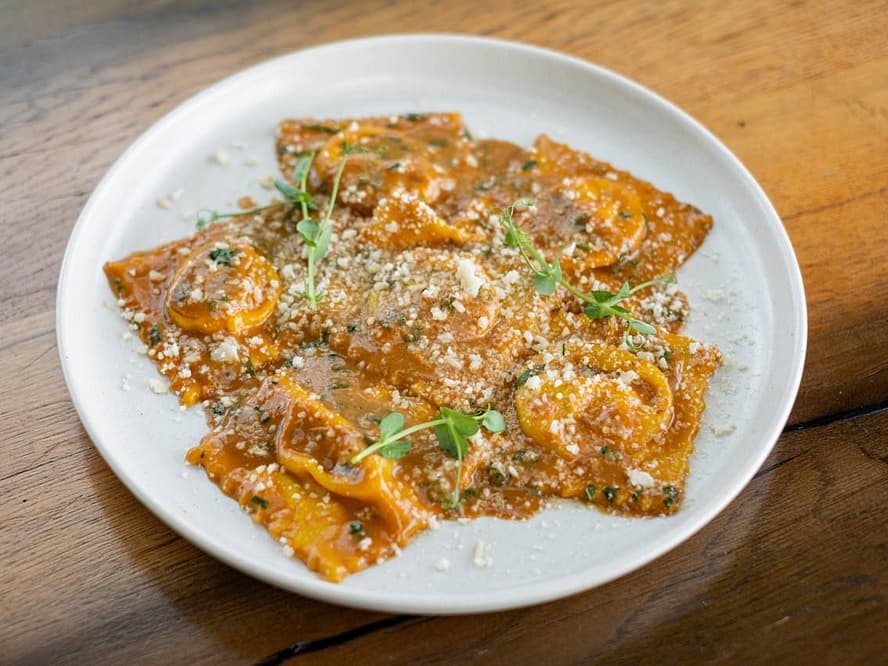 Ravioli with Crayfish and Stracciatella