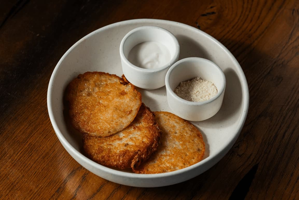 Deruny with Sour Cream and Parmesan