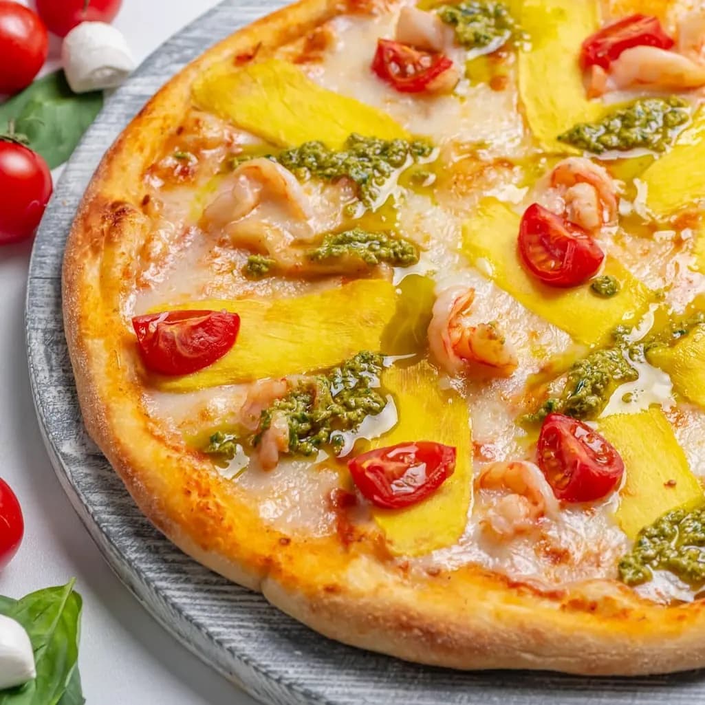 Pizza Di Mare, Prawn and Mango