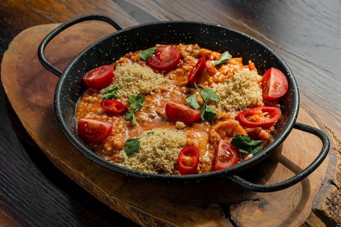 Seafood Paella, Tomato Base