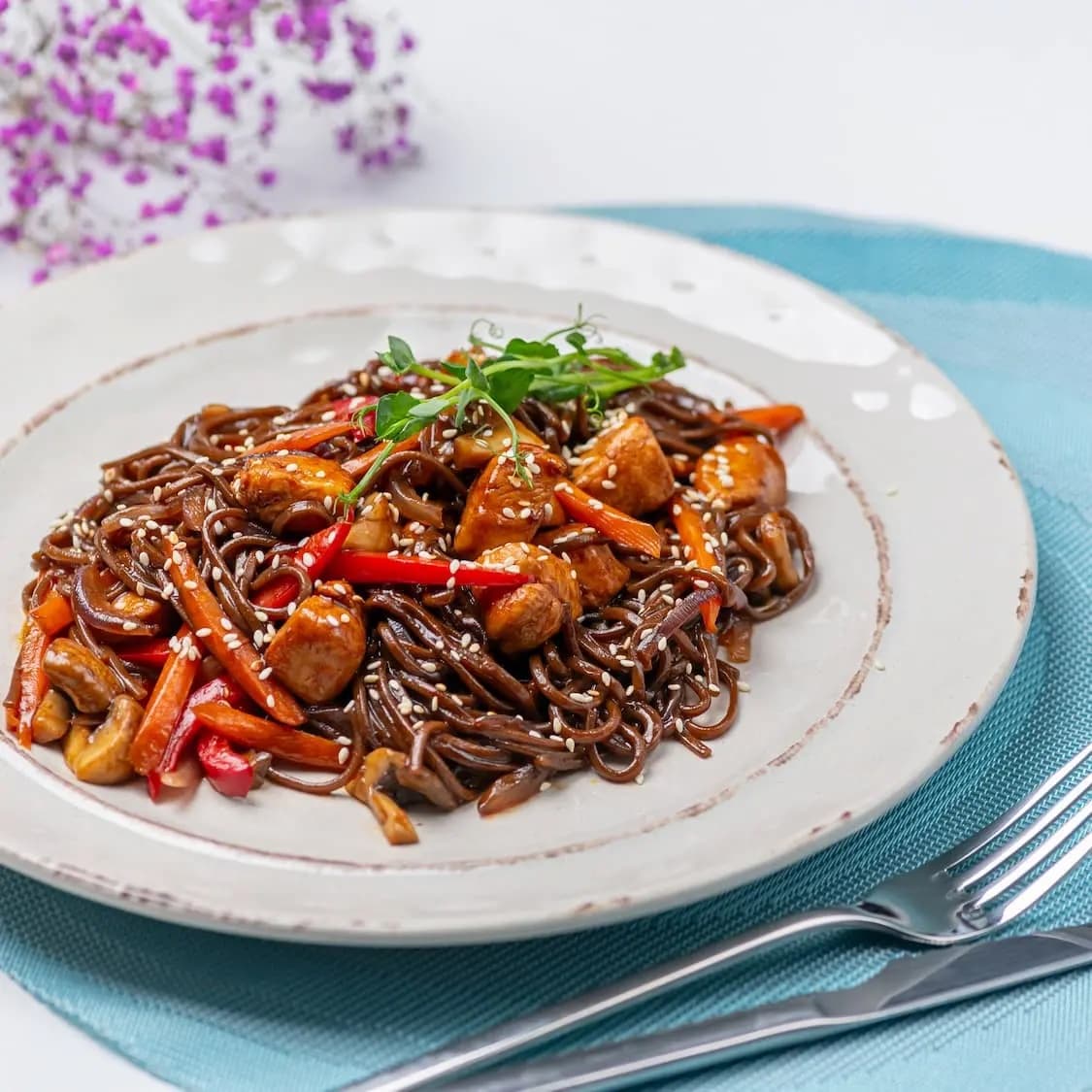 Stir-Fry Soba with Chicken